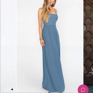 Show Me Your Mumu Lauren Tie Maxi Slate Blue